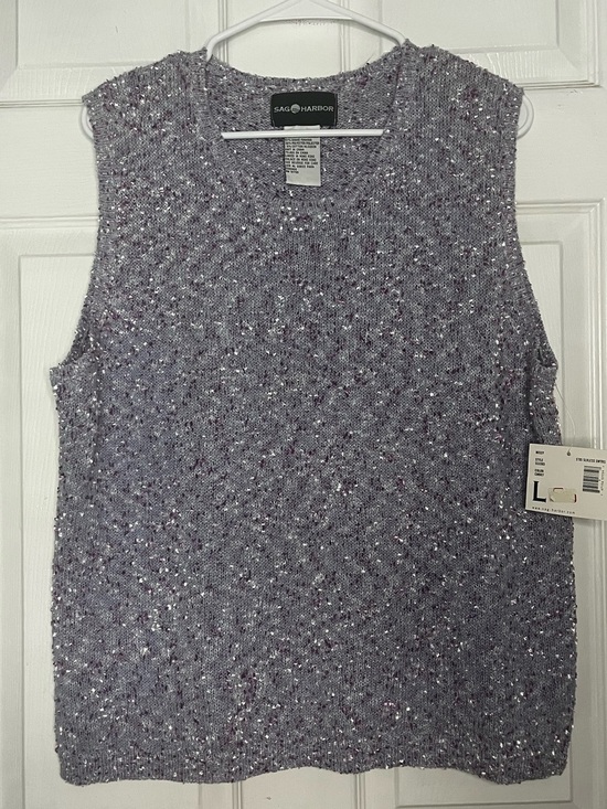 Sag Harbor Tops - Sag Harbor Lavender Sleeveless Speckled Knit Tank